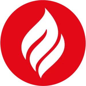 Catering equipment icon – red flame in circle