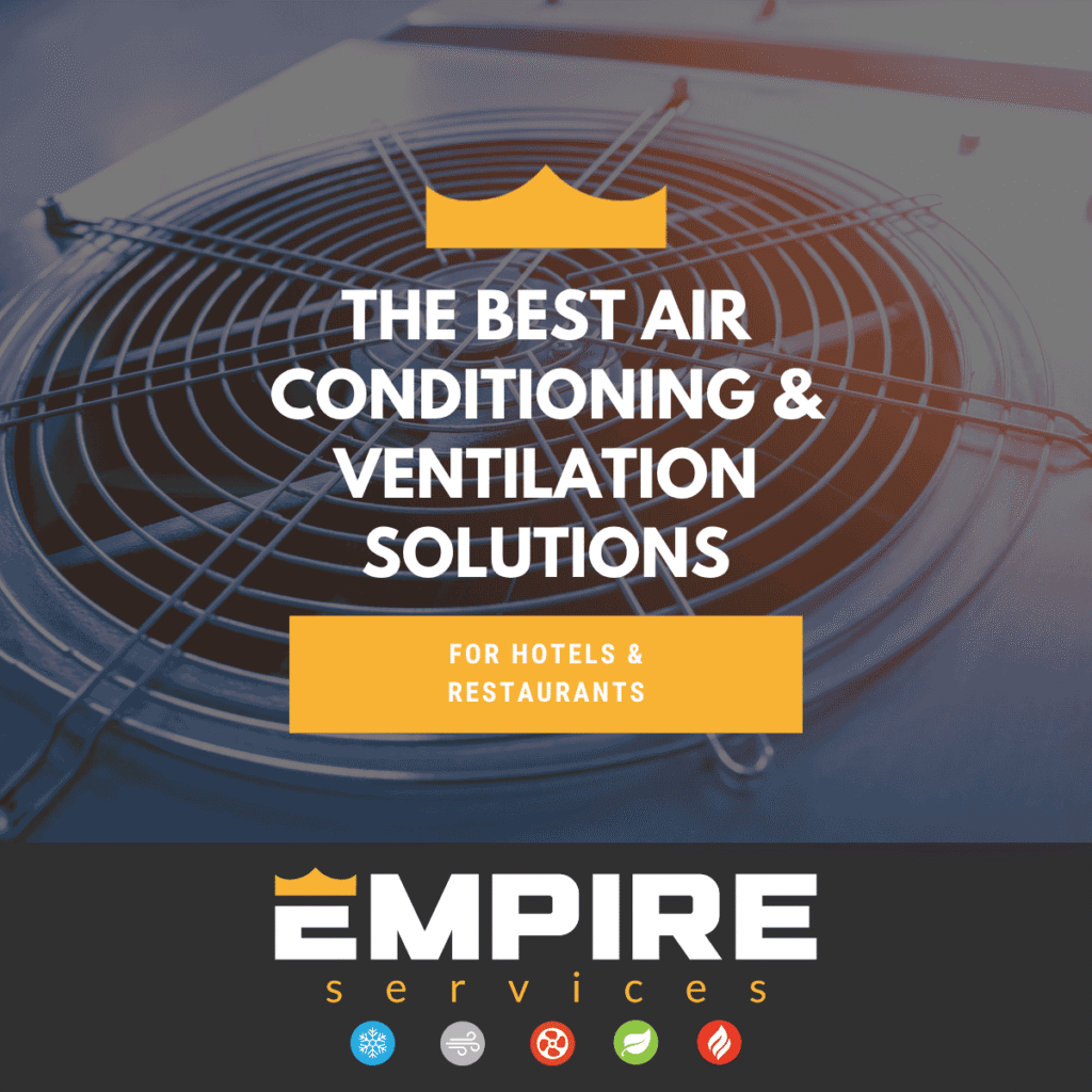 A graphic representing modern ceiling air conditioning and discreet ventilation systems in a Devon hospitality setting.