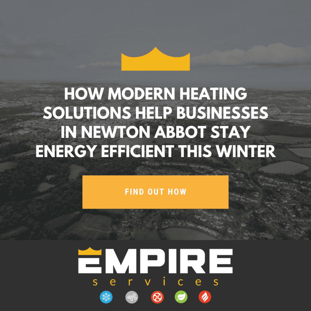 Engineer servicing a commercial heating system for a business in Newton Abbot